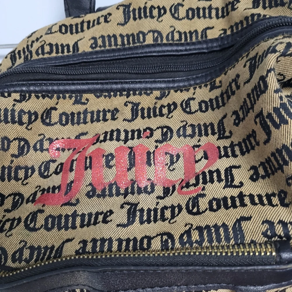 Juicy Couture Backpack Bag‎ Logo Black Brown Pop Out